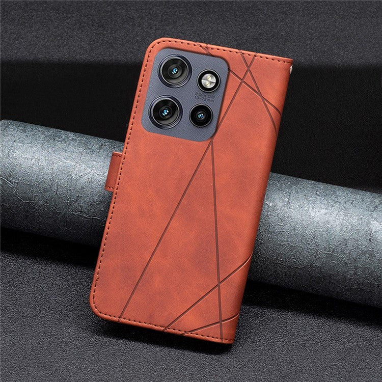 BINFEN COLOR BF05 For Motorola Edge 50 Neo 5G / Moto S50 5G / Thinkphone 25 5G Case Leather Phone Cover Wallet Stand - Brown