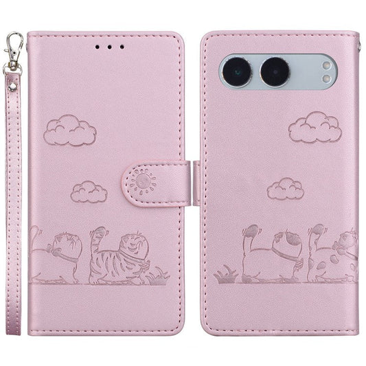 For OnePlus Nord 4 Case RFID Blocking Kitten Pattern TPU+PU Leather Phone Cover - Pink