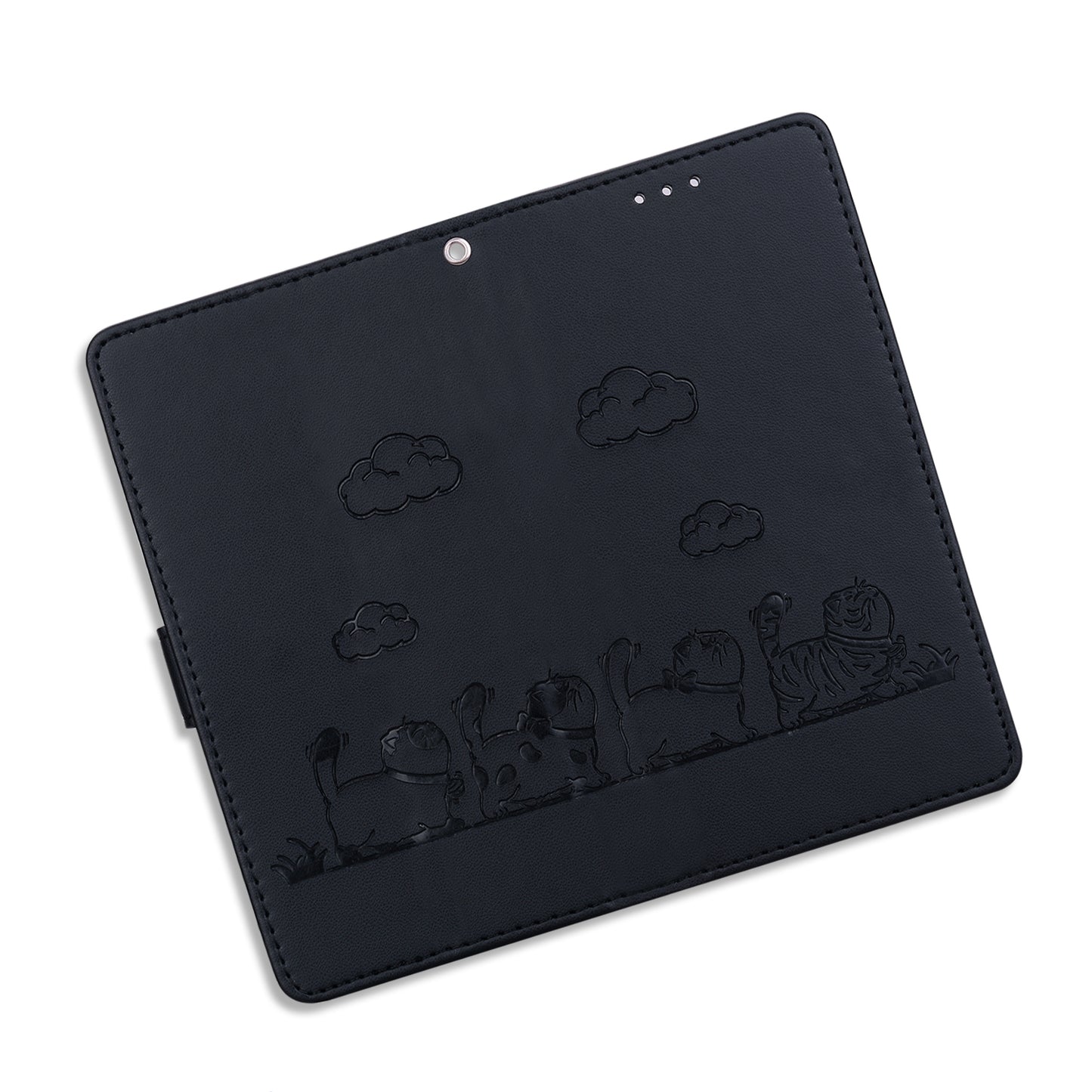 For Samsung Galaxy A16 5G / A16 4G Case RFID Blocking Kitten Pattern TPU+PU Leather Phone Cover - Black