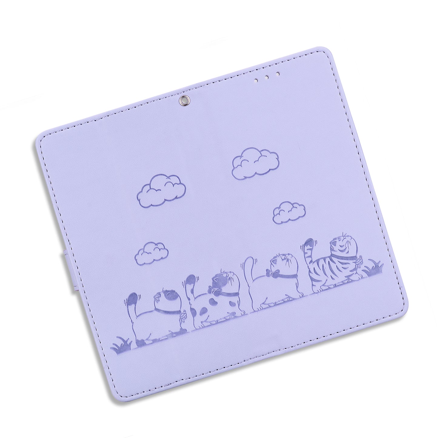 For Samsung Galaxy A16 5G / A16 4G Case RFID Blocking Kitten Pattern TPU+PU Leather Phone Cover - Purple