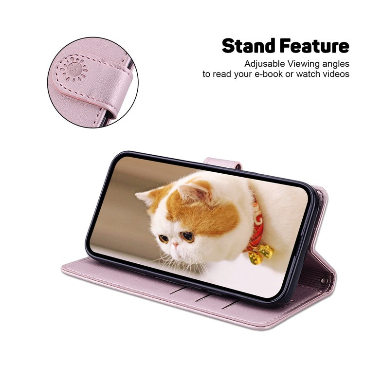For Xiaomi Poco C75 4G / Redmi 14R 5G / 14C 4G Case RFID Blocking Kitten Pattern TPU+PU Leather Phone Cover - Pink