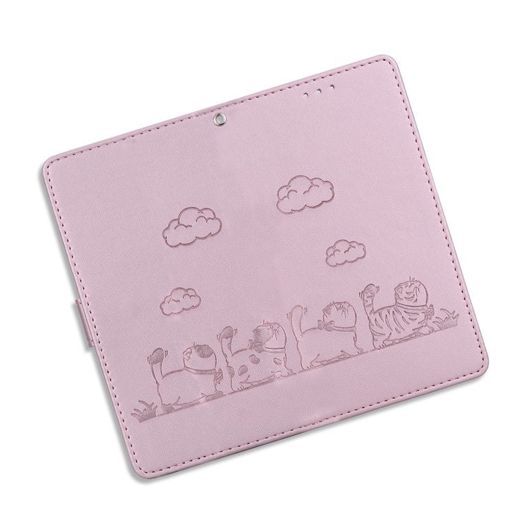 For Motorola Edge 50 Neo 5G / Moto S50 5G / Thinkphone 25 5G Case RFID Blocking Kitten Pattern TPU+PU Leather Phone Cover - Pink