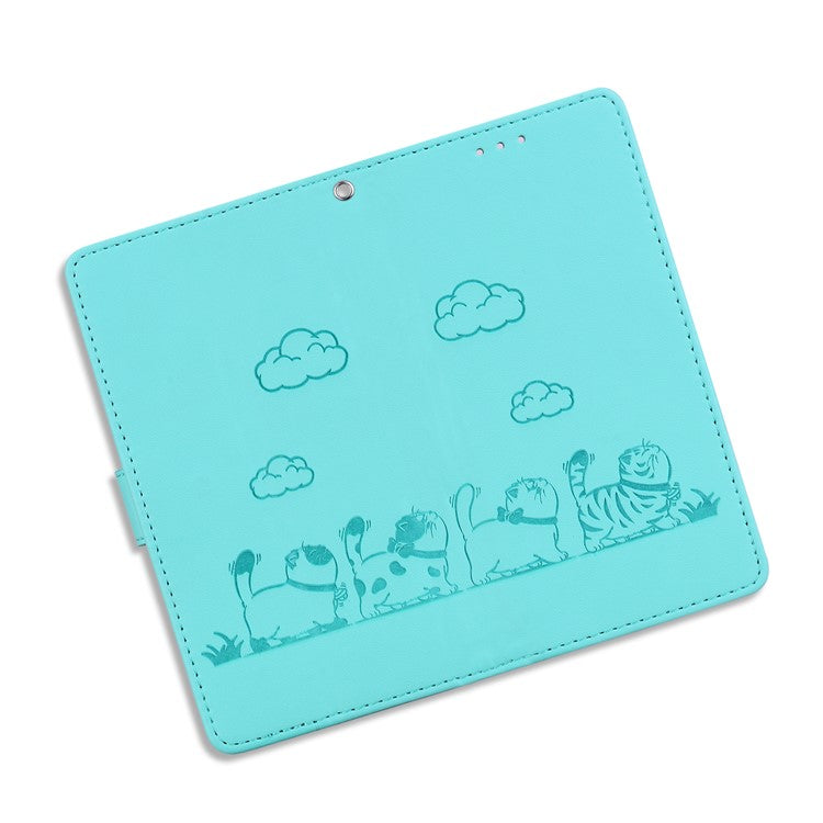 For Motorola Edge 50 Neo 5G / Moto S50 5G / Thinkphone 25 5G Case RFID Blocking Kitten Pattern TPU+PU Leather Phone Cover - Green
