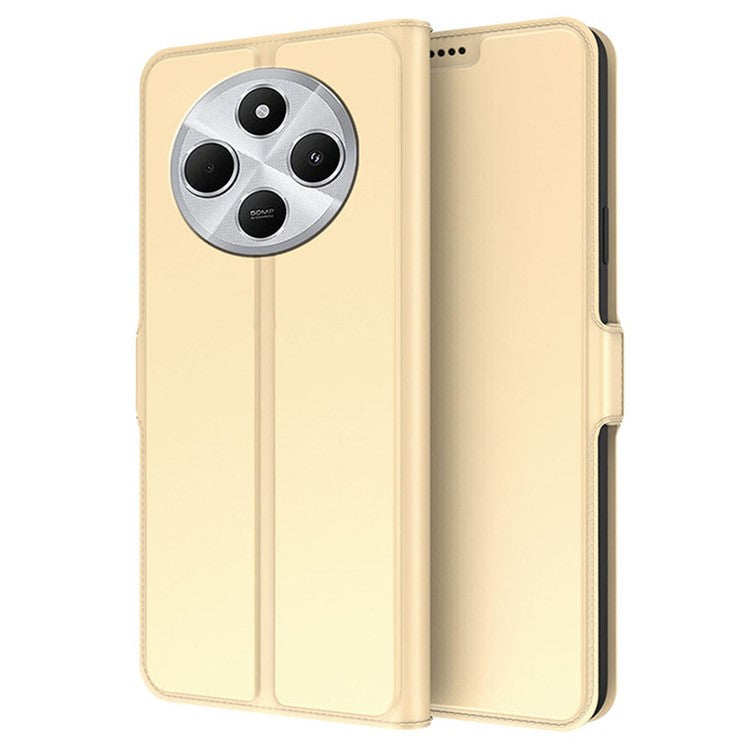 For Xiaomi Poco C75 4G / Redmi 14R 5G / 14C 4G Case Shockproof TPU Inner Shell Leather Phone Cover Card Slot - Gold