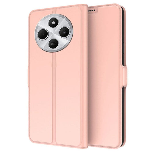 For Xiaomi Poco C75 4G / Redmi 14R 5G / 14C 4G Case Shockproof TPU Inner Shell Leather Phone Cover Card Slot - Rose Gold