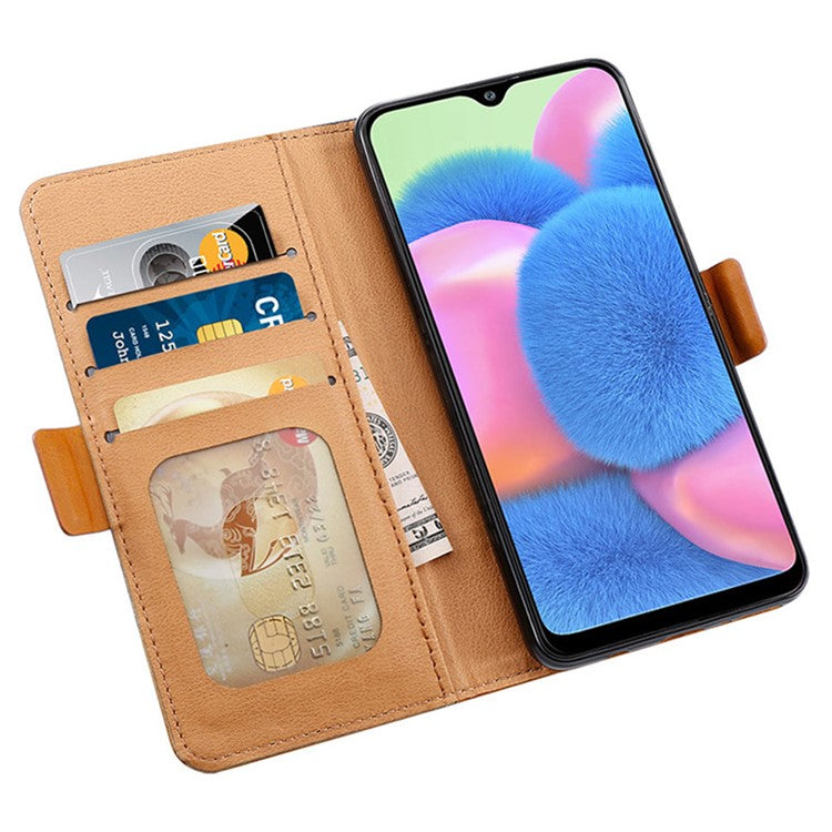 For Xiaomi Poco C75 4G / Redmi 14R 5G / 14C 4G Case Color Splicing PU Leather Wallet Phone Cover - Blue