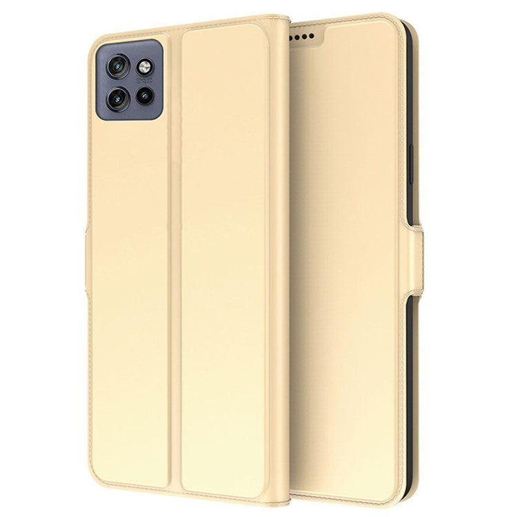 For Motorola Edge 50 Neo 5G / Moto S50 5G / Thinkphone 25 5G Case Shockproof TPU Inner Shell Leather Phone Cover Card Slot - Gold