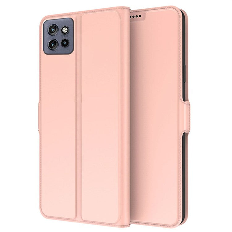 For Motorola Edge 50 Neo 5G / Moto S50 5G / Thinkphone 25 5G Case Shockproof TPU Inner Shell Leather Phone Cover Card Slot - Rose Gold