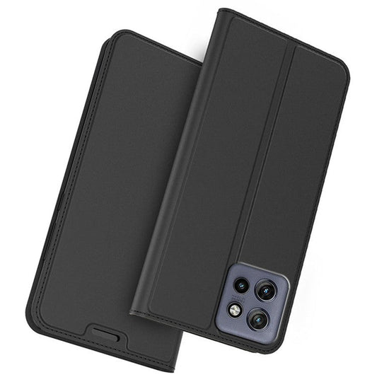 For Motorola Edge 50 Neo 5G / Moto S50 5G / Thinkphone 25 5G Case PU Leather Phone Cover with Card Holder Stand Magnetic Closure - Black