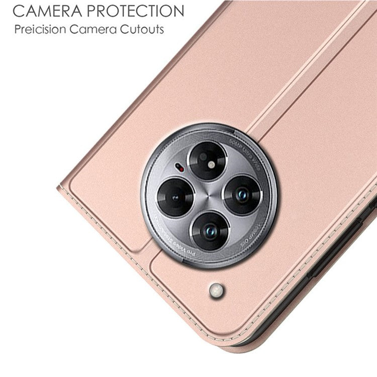 For Infinix Zero 40 5G Case PU Leather Phone Cover with Card Holder Stand Magnetic Closure - Rose Gold