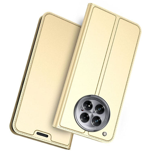 For Infinix Zero 40 5G Case PU Leather Phone Cover with Card Holder Stand Magnetic Closure - Gold