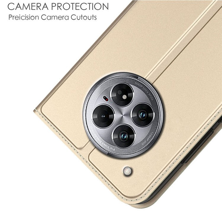 For Infinix Zero 40 5G Case PU Leather Phone Cover with Card Holder Stand Magnetic Closure - Gold