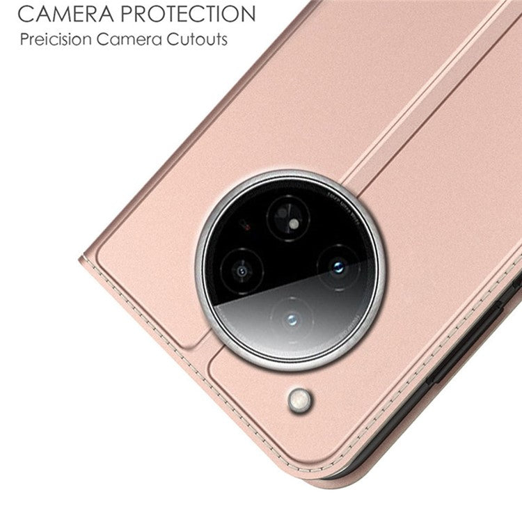 For Infinix Zero 40 4G Case PU Leather Phone Cover with Card Holder Stand Magnetic Closure - Rose Gold