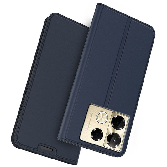 For Infinix Note 40 Pro+ Case PU Leather Phone Cover with Card Holder Stand Magnetic Closure - Blue