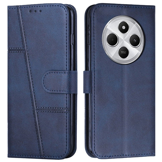 For Xiaomi Poco C75 4G / Redmi 14R 5G / 14C 4G Case Stand Flip Protective Leather Phone Cover - Sapphire