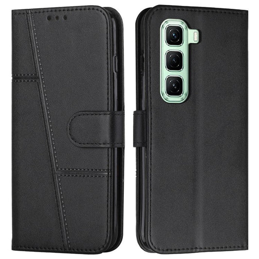 For Infinix Hot 50 4G Case Stand Flip Protective Leather Phone Cover - Black