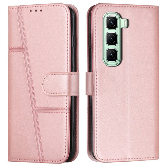 For Infinix Hot 50 4G Case Stand Flip Protective Leather Phone Cover - Rose Gold
