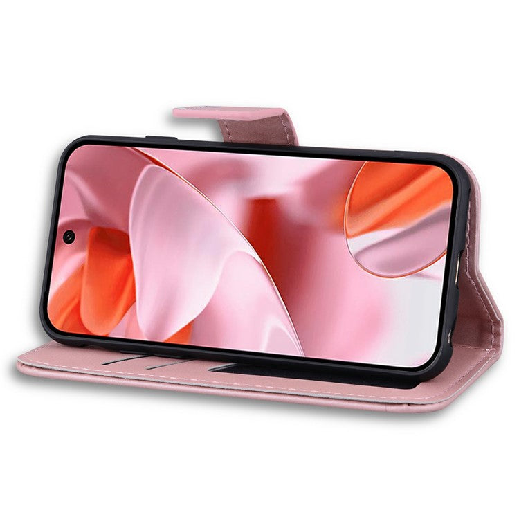 For Google Pixel 9 / 9 Pro Case Cartoon Pattern Wallet Leather Phone Cover - Pink