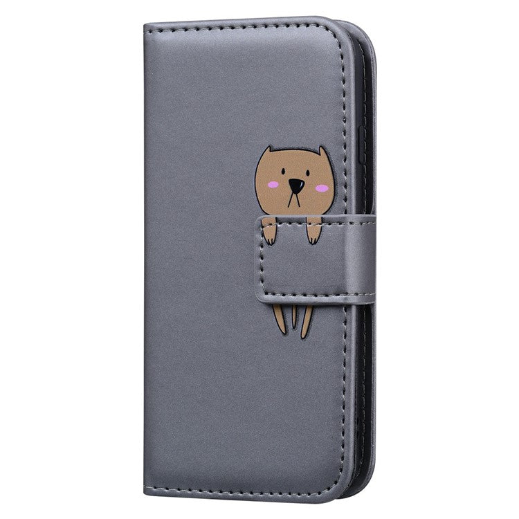 For Google Pixel 9 / 9 Pro Case Cartoon Pattern Wallet Leather Phone Cover - Grey