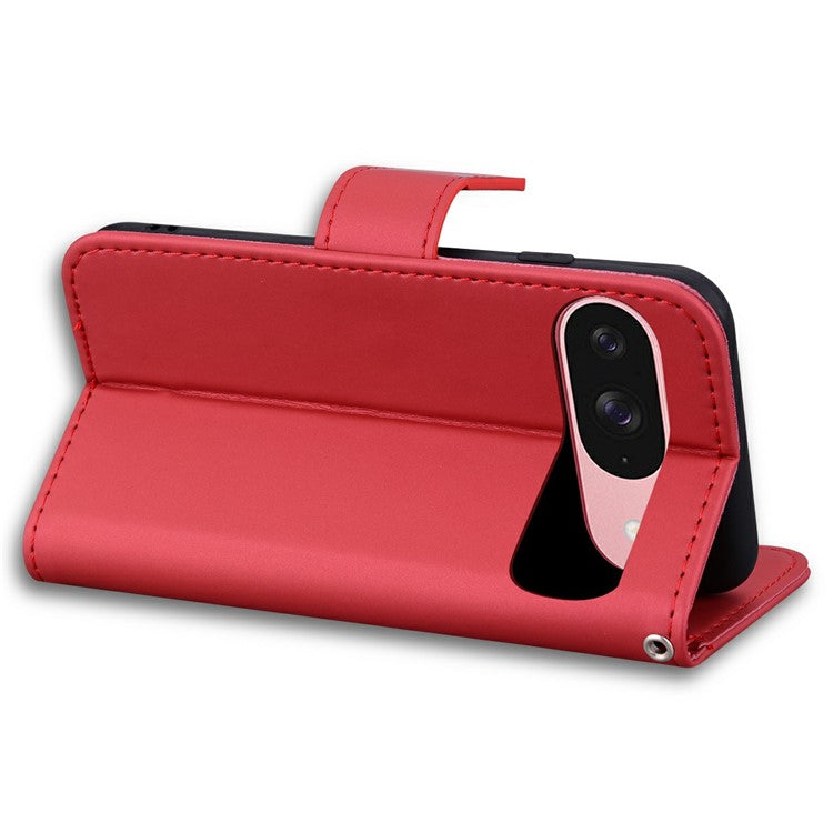 For Google Pixel 9 / 9 Pro Case Cartoon Pattern Wallet Leather Phone Cover - Red