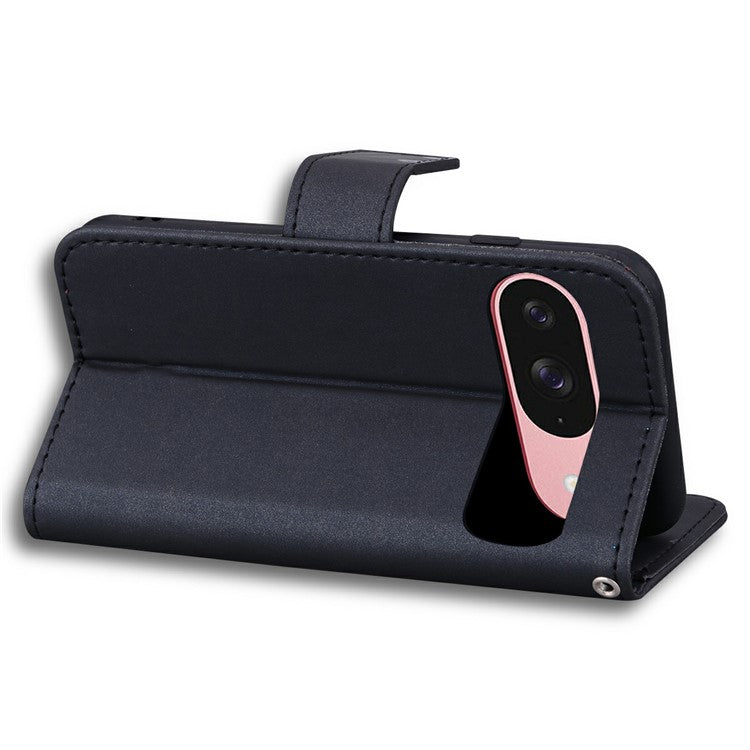 For Google Pixel 9 / 9 Pro Case Cartoon Pattern Wallet Leather Phone Cover - Black