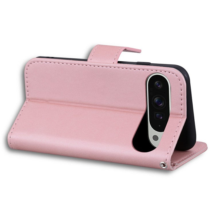 For Google Pixel 9 Pro XL Case Cartoon Pattern Wallet Leather Phone Cover - Pink