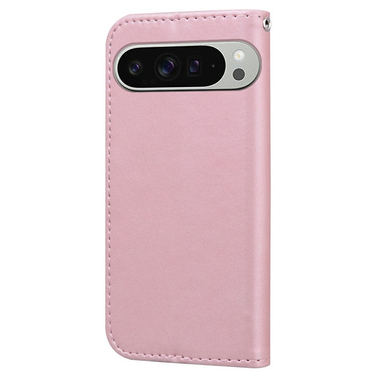 For Google Pixel 9 Pro XL Case Cartoon Pattern Wallet Leather Phone Cover - Pink