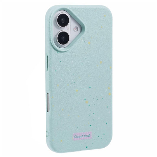 For iPhone 16 Plus Case TPU Splatter Paint Phone Cover - Cyan