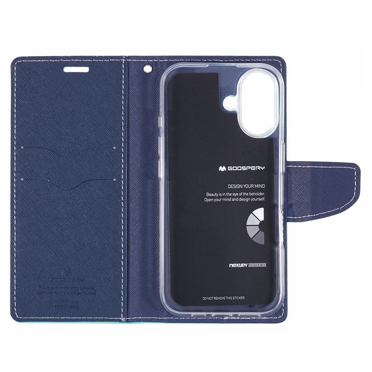 MERCURY GOOSPERY For iPhone 16 Plus Case PU Leather Wallet Phone Cover - Purple