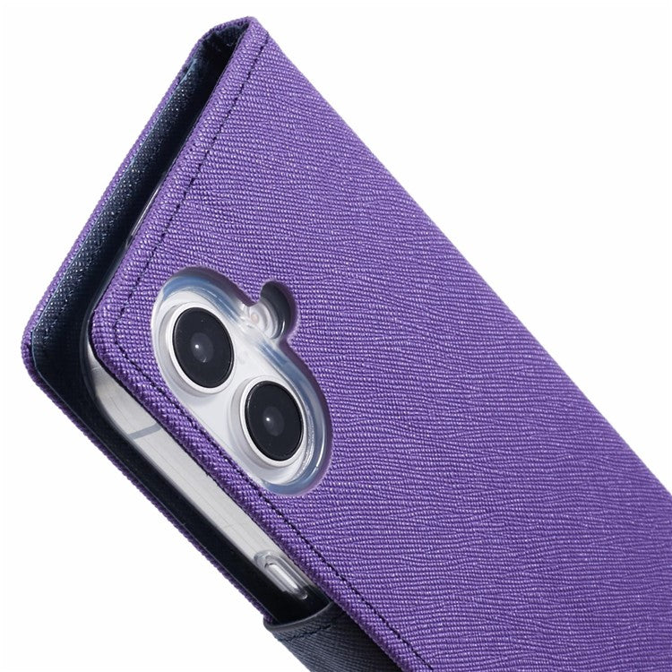 MERCURY GOOSPERY For iPhone 16 Plus Case PU Leather Wallet Phone Cover - Purple