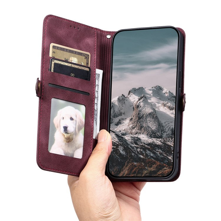 Style 016 For Motorola Edge 50 Neo 5G / Moto S50 5G / Thinkphone 25 5G Case Skin Feel Totem Imprinted Wallet Leather Phone Cover - Wine Red