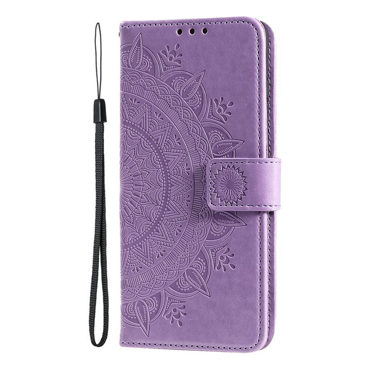 For Motorola Edge 50 Neo 5G / Moto S50 5G / Thinkphone 25 5G Case Imprinted Totem PU Leather Wallet Stand Phone Cover - Purple