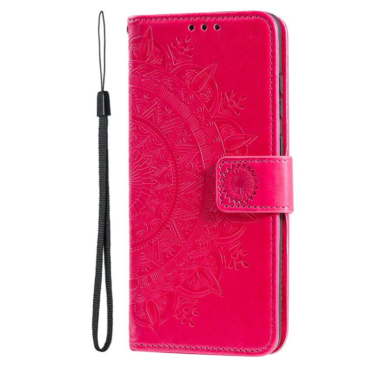 For Motorola Edge 50 Neo 5G / Moto S50 5G / Thinkphone 25 5G Case Imprinted Totem PU Leather Wallet Stand Phone Cover - Rose
