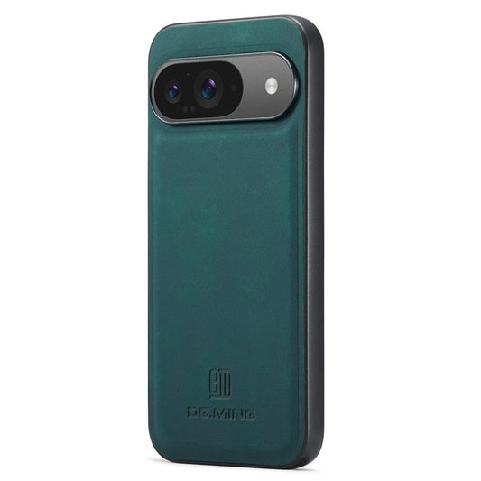 DG.MING For Google Pixel 9 Pro / Pixel 9 Case PU Leather Covered PC+TPU Hybrid Phone Shell - Green