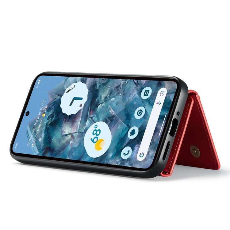 DG.MING M2 Series for Google Pixel 9 Pro XL Case PU+PC+TPU Phone Cover Detachable Wallet - Red