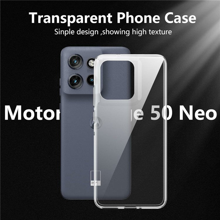 For Motorola Edge 50 Neo 5G / Moto S50 5G / Thinkphone 25 5G Clear TPU Anti-Scratch Phone Case + 2.5D Arc Edge Screen Protector
