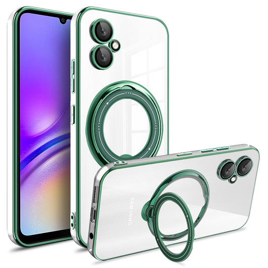 For Samsung Galaxy A06 Case Kickstand PC+TPU Magnetic Phone Cover - Green