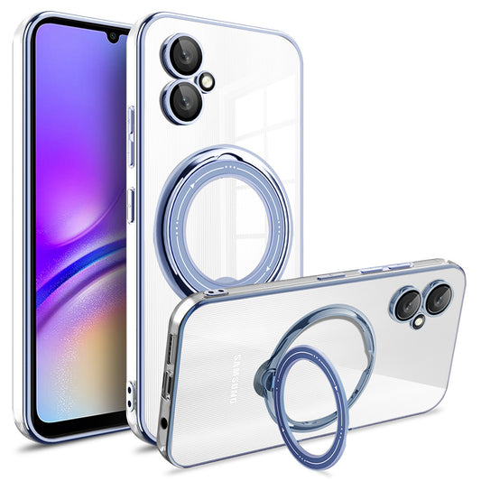 For Samsung Galaxy A06 Case Kickstand PC+TPU Magnetic Phone Cover - Blue