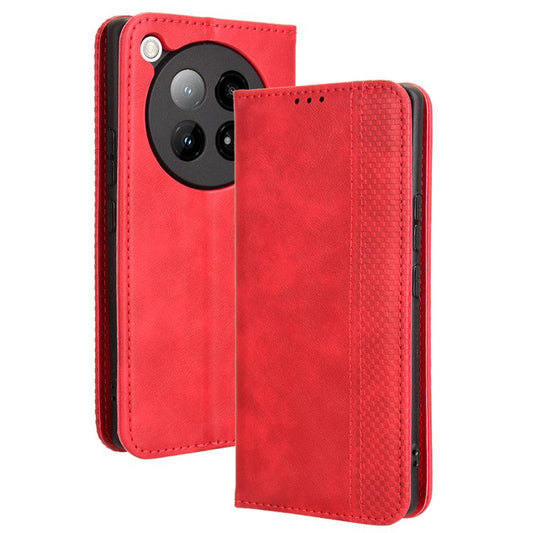 For Infinix Zero 40 4G X6860 Leather Case Wallet Stand Retro Texture Phone Cover - Red