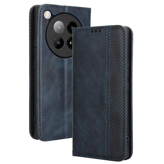 For Infinix Zero 40 4G X6860 Leather Case Wallet Stand Retro Texture Phone Cover - Blue