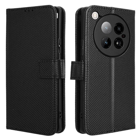For Infinix Zero 40 4G X6860 Case PU Leather Diamond Texture Wallet Phone Cover - Black