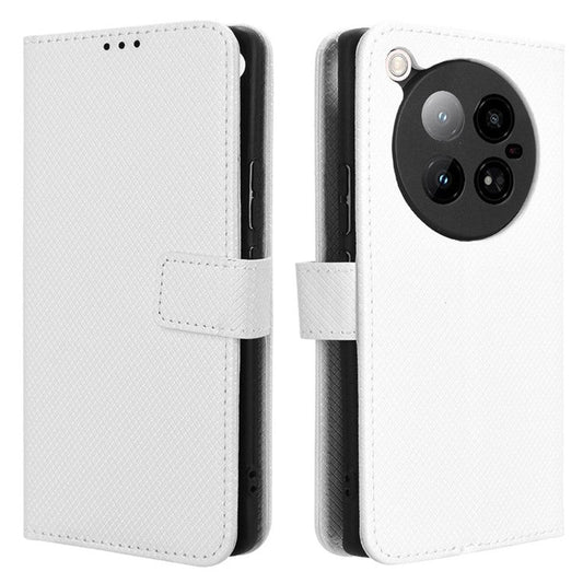 For Infinix Zero 40 4G X6860 Case PU Leather Diamond Texture Wallet Phone Cover - White