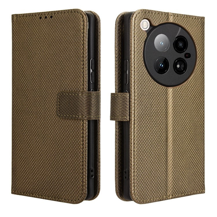 For Infinix Zero 40 4G X6860 Case PU Leather Diamond Texture Wallet Phone Cover - Brown