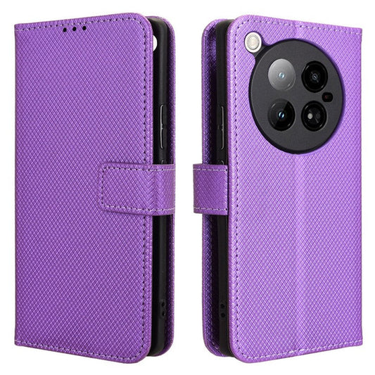 For Infinix Zero 40 4G X6860 Case PU Leather Diamond Texture Wallet Phone Cover - Purple