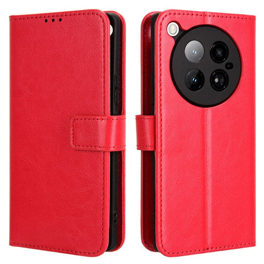 For Infinix Zero 40 4G X6860 Case Crazy Horse Texture PU Leather Phone Wallet Cover - Red