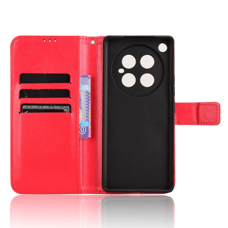 For Infinix Zero 40 4G X6860 Case Crazy Horse Texture PU Leather Phone Wallet Cover - Red