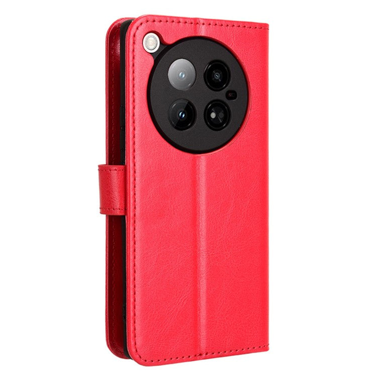 For Infinix Zero 40 4G X6860 Case Crazy Horse Texture PU Leather Phone Wallet Cover - Red