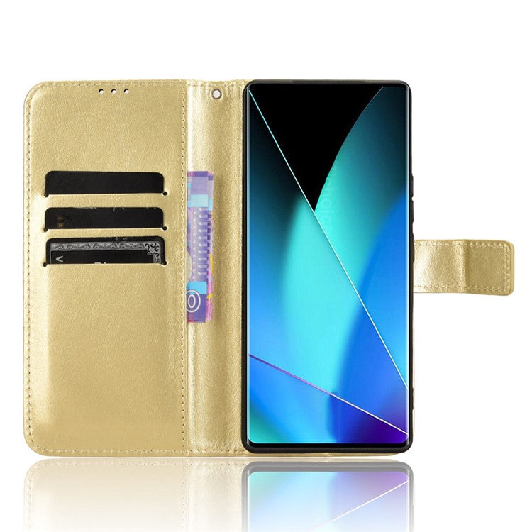 For Infinix Zero 40 4G X6860 Case Crazy Horse Texture PU Leather Phone Wallet Cover - Gold