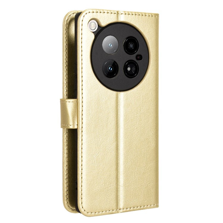 For Infinix Zero 40 4G X6860 Case Crazy Horse Texture PU Leather Phone Wallet Cover - Gold