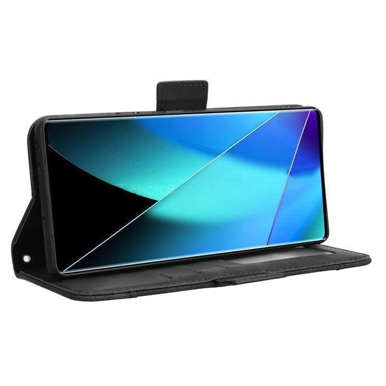 For Infinix Zero 40 4G X6860 Leather Case Phone Wallet Cover with Multiple Card Slots - Black